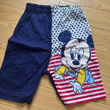 Mickey Mouse Print Pants 95cm Vintage Navy Stripe
