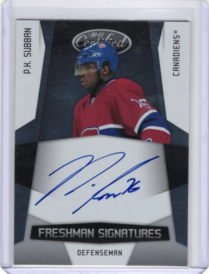 2010-11 PANINI CERTIFIED FRESHMAN SIGNATURES ROOKIE AUTO - P.K. SUBBAN 050/899 - Image 1 of 1