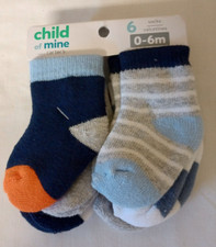 Child of Mine Baby Boy Multi-Colored 6 Pack Socks Size 0-6M