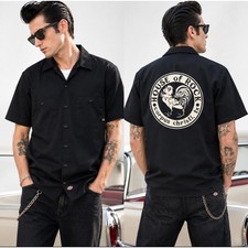 Dickies Mens Utility Work Shirt S Button Up Rockabilly Skate Grunge Navy Blue