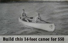 Canoa 14' simple madera contrachapada y lona 1966 cómo construir planos