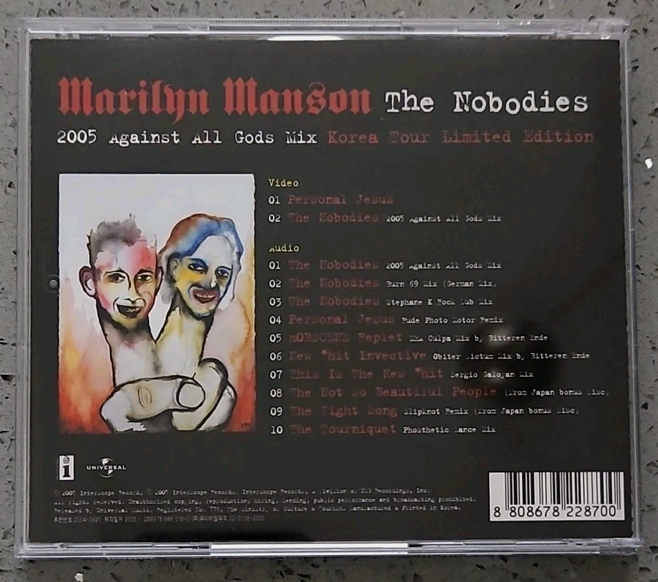 MARILYN MANSON - The Nobodies 2005 Against All Gods - CD RARE Import Korea Tour - Image 4 of 4