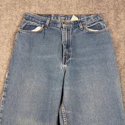 90s Faded Glory Jeans Womens 14 Tall Blue Denim High Waist Tapered Leg Vintage