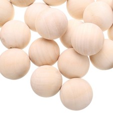 50 St&uuml;ck runde Holzkugeln 30mm f&uuml;r unfertige Vollperlen