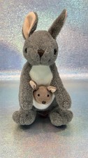 Wild Republic Plush Kangaroo Mama With Baby Joey Stuffed Animal Soft Toy 8"