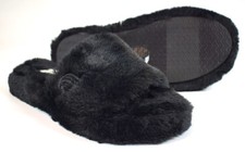FABLETICS Fur Slipper Black Women's US 8 / EU 38.5 BRAND NEW