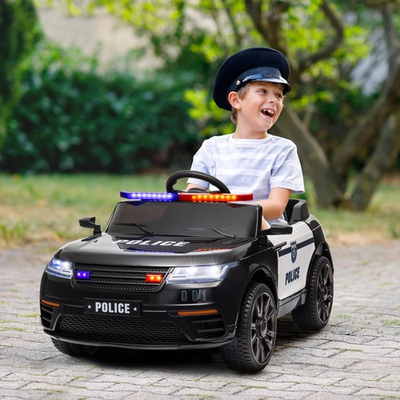 #ad 12V Kids Ride on Police Car w Remote Control Black $109.99