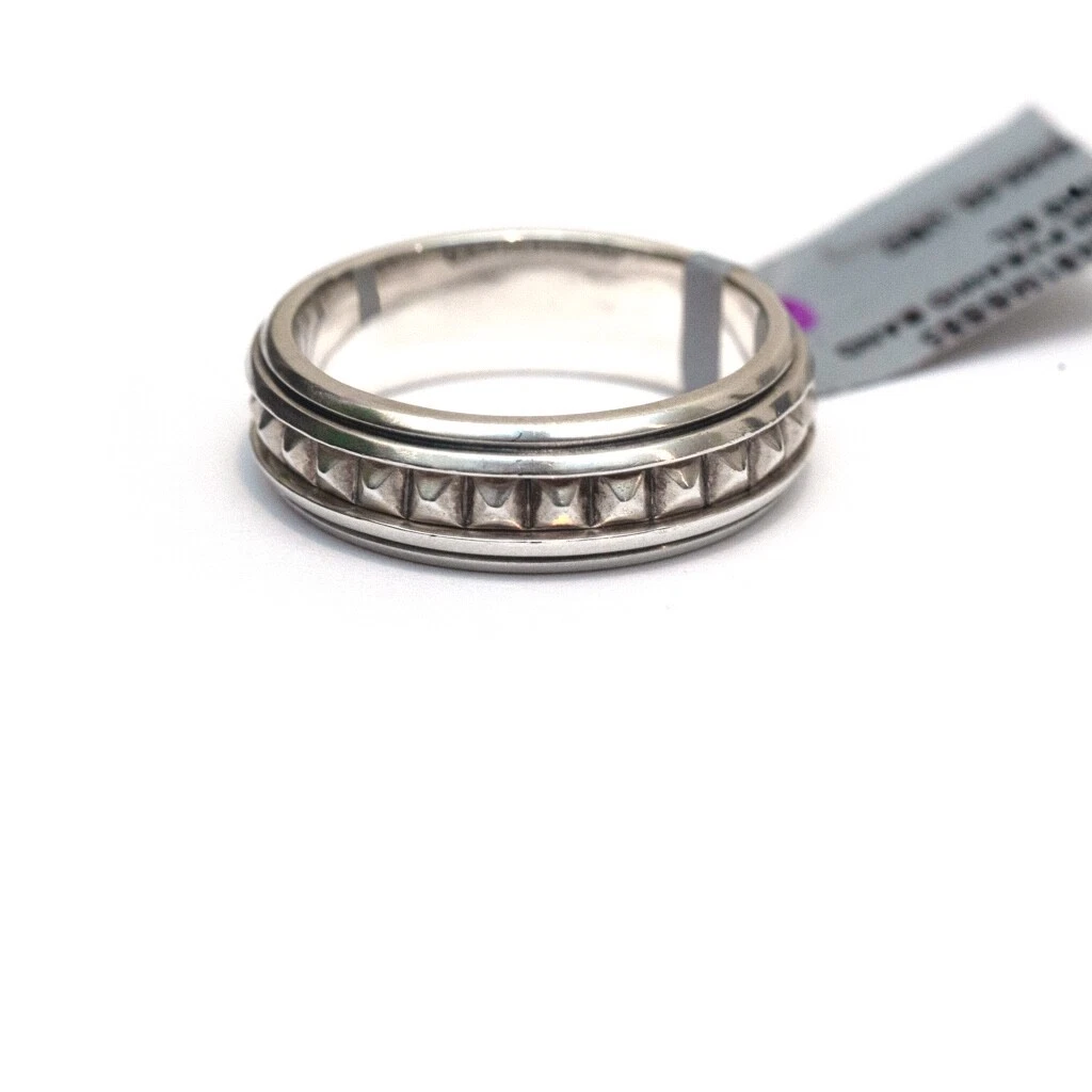 Nuovo anello da uomo DAVID YURMAN 6 mm fascia piramidale in argento sterling misura 8 5