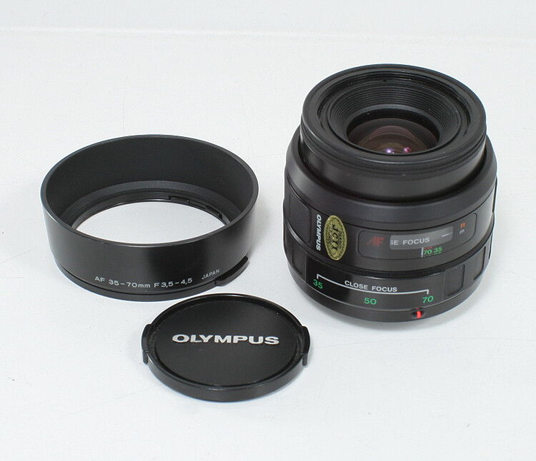 ！？ 35-70MM 35-70/3.5-4.5 OLYMPUS AF ZOOM, WITH FRONT CAP AND
