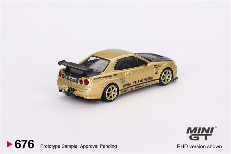 MINI GT 1:64 SKVLINE GT-R (R34) Top Secret Gold Diecast