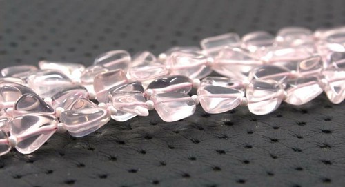 Pietra preziosa quarzo rosa naturale di migliore qualità pepite lisce forma perline - Foto 3 di 5