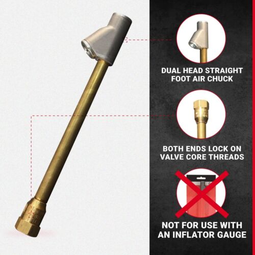 Gonfiatore Milton Tire Air Chuck doppia testa camion resistente dritto foro grande - Foto 3 di 11
