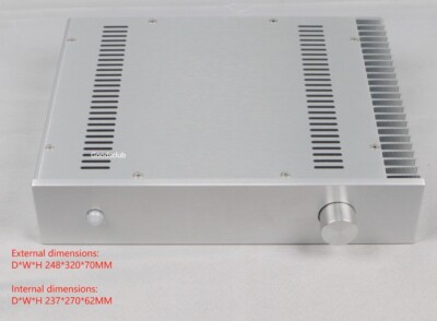 Power Amplifier Chassis DIY Full Aluminum Case DAC AMP Shell Size 320*70 *248mm
