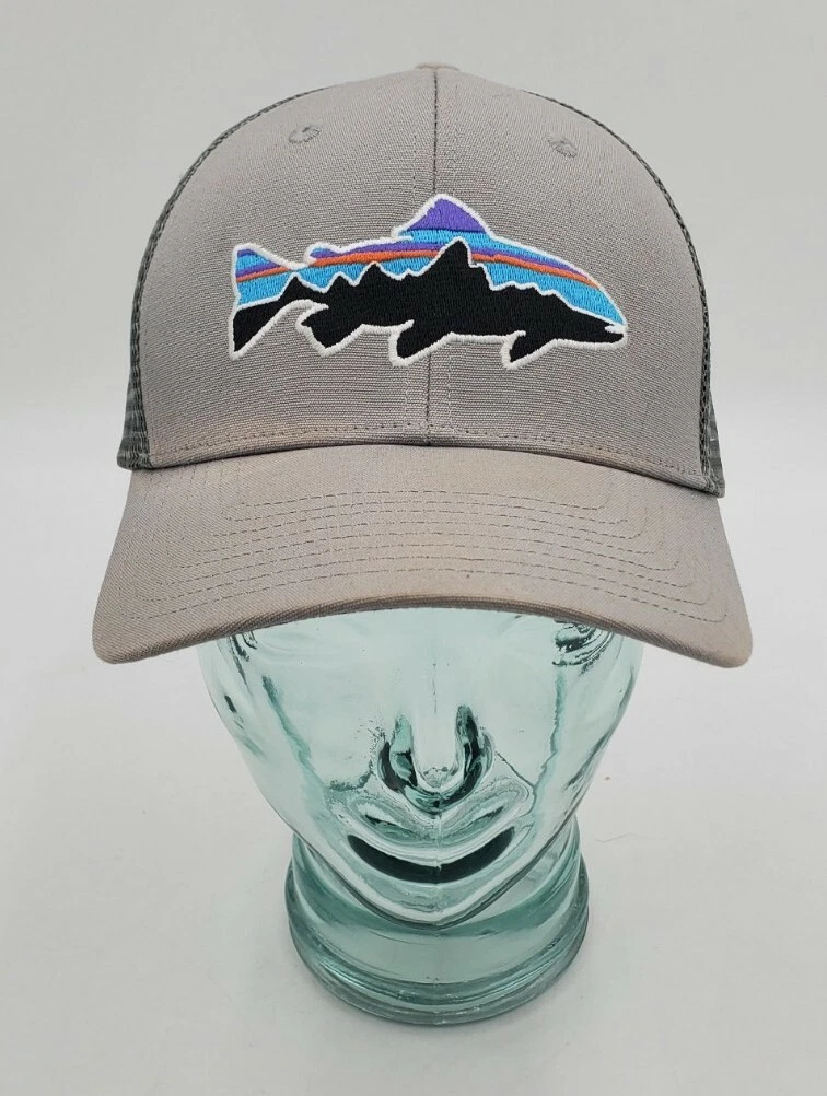 Patagonia Mens Fly Fishing Rainbow Trout Mesh Trucker Hat Cap Snapback