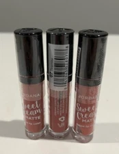 3 PCS OF JORDANA SWEET CREAM MATTE LIQUID LIP COLOR TIRAMISU MLC-07 .11OZ