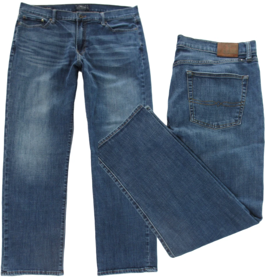 Pantalones de mezclilla Lucky Brand 363 para hombre 38X32 azul oscuro vintage pierna recta REAL 42W X32L Foto 4 de 4