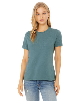 BELLA + CANVAS Women's Relaxed Heather CVC Short-Sleeve T-Shirt FREE SHIPPING!