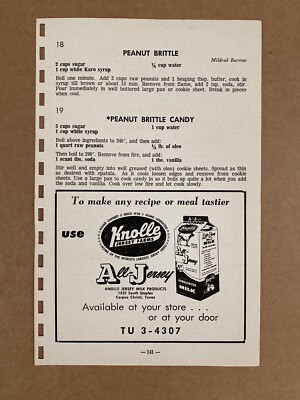 1965 All-Jersey Milk Carton Print Ad Knolle Jersey Farms 1960s TX