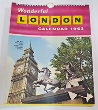Calendario da parete vintage "Wonderful London" 1963 completo