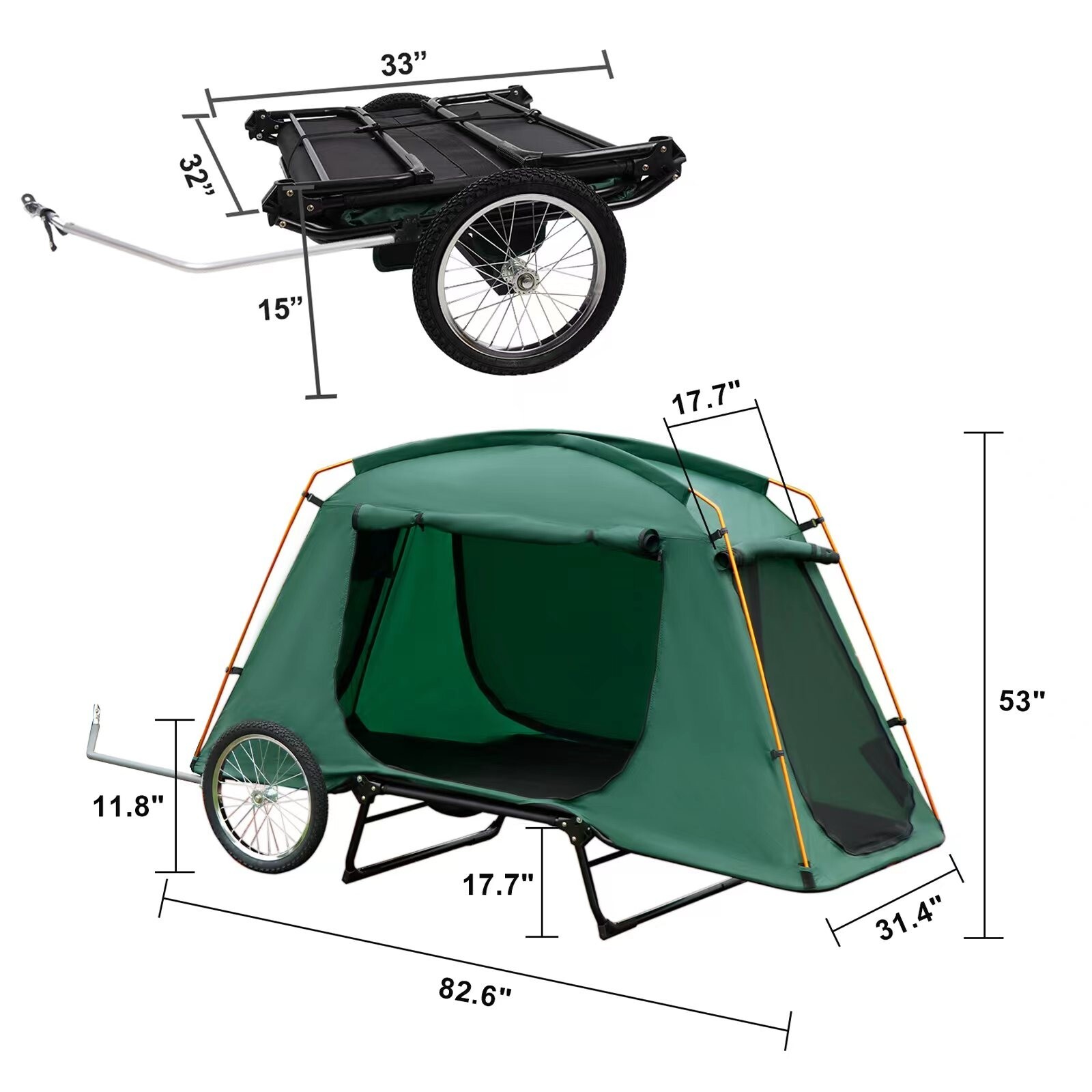 Bike Trailer Tent, Bike Camper, Bicycle Camper, Bike Tent, Bike Camping