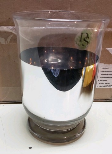 DAVID ORECK Hurricane Clear & Silver Lamp Candle Holder Glass 6" Decor Elegant - Picture 4 of 8