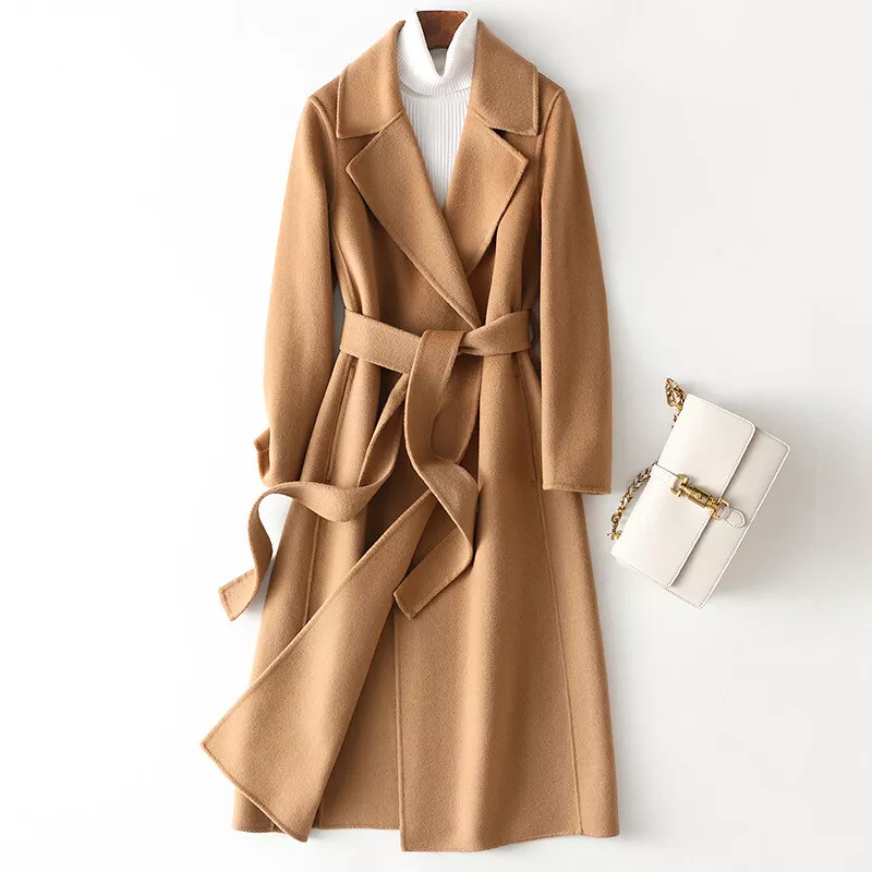 Double Sided Cashmere Coat Women's Long Slim Winter New Wool Coat