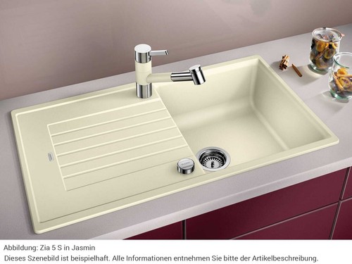 Blanco Zia 5 S Anthrazit Silgranit-Spüle Auflagespüle Spülbecken Küchen-Spüle - Bild 4 von 5
