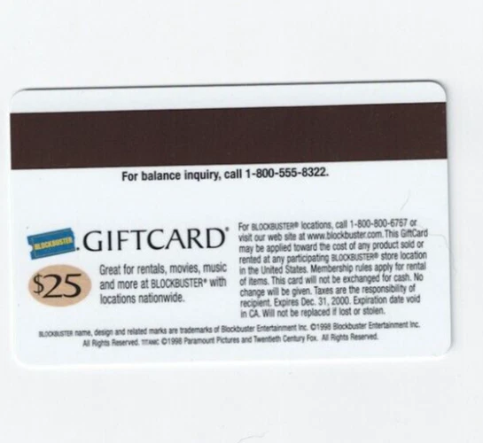 Blockbuster Gift Card - Titanic Movie - 1998 - Rose - Collectible - No Value - Image 2 of 2