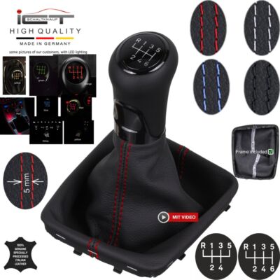 ICT Gear Knob Shift Knob Shift Cover Leather for VW Golf Sportsvan LED C03