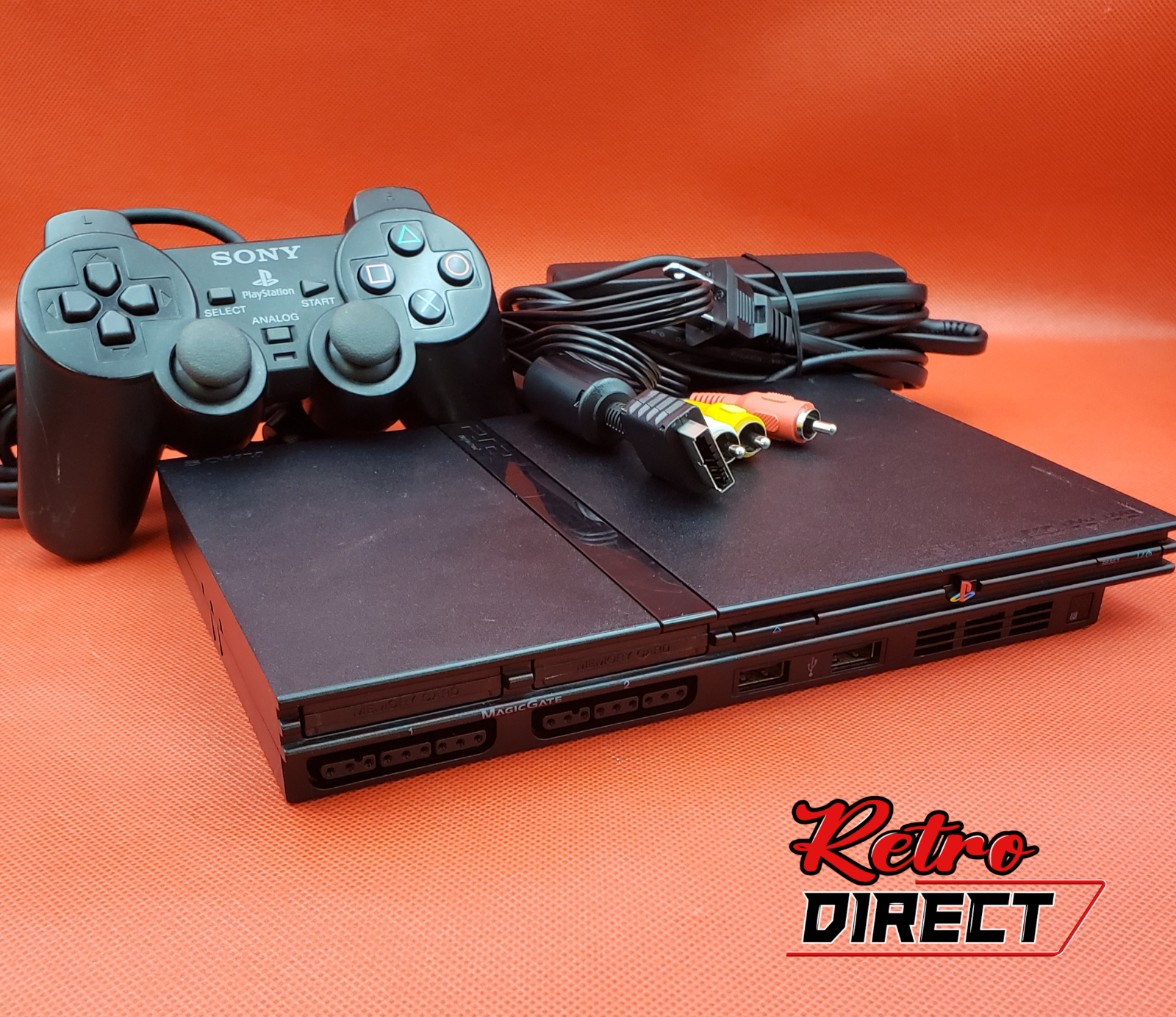 Refurbished Sony PS2 Slim Black Console with New Capacitors Region Free