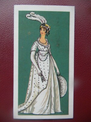  Brooke Bond British Costume 1967 original tea-card Lady's Formal Dress 1802.