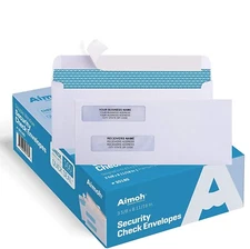 #8 Double Window Self Seal Security Envelopes - Security Tinted (30180)