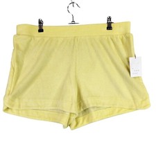 Womens A New Day Yellow French Terry Shorts Pull on Mid Rise 3" Inseam Size XL