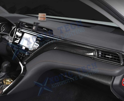 Carbon Fiber Texture Center Console Strip Panel Trim For Toyota Camry 2018-up - Picture 8 of 12
