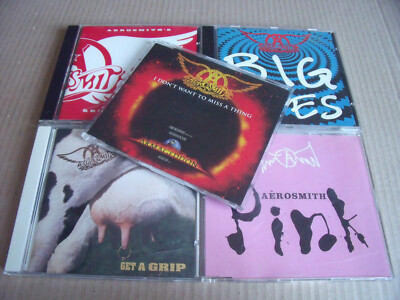 5 x Aerosmith - Pink, Big Ones, Get A Grip, Greatest Hits, I Don't Want To Miss