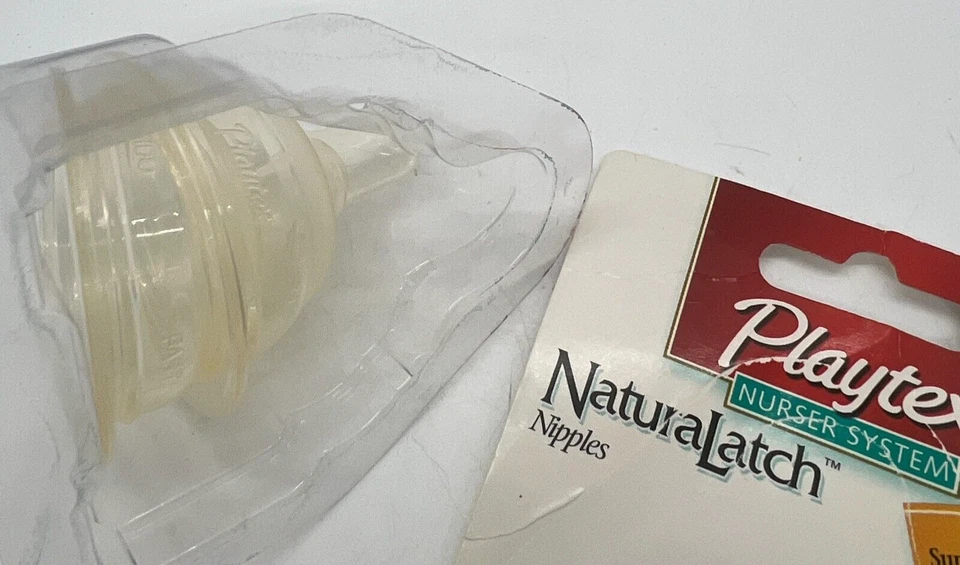 Pezones de silicona Playtex Nurser Nurser NaturaLatch 2004 flujo rápido nuevo abierto Foto 2 de 4