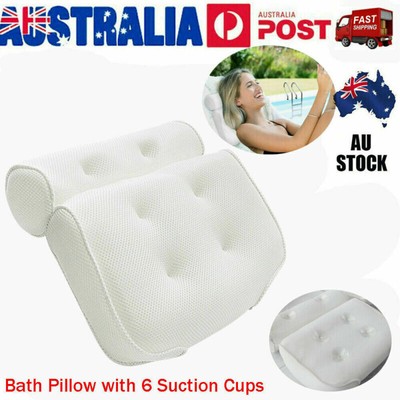 Breathable 3d Mesh Spa Bath Pillow With 6 Suction Cups Neck Back