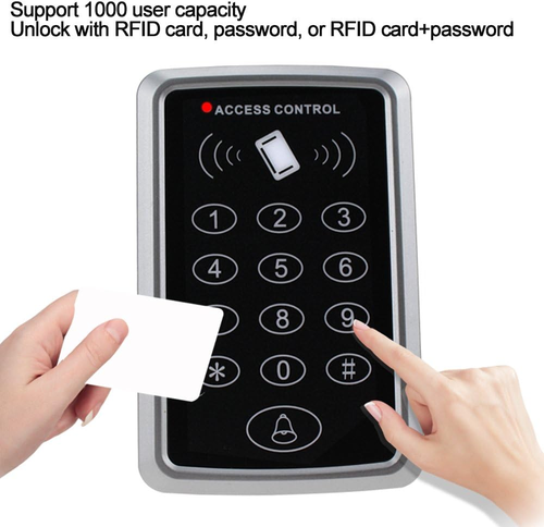 Sistema Di Controllo Accessi Tastiera RFID 125Khz EM Card Reader + Copertura Imp - Foto 2 di 12