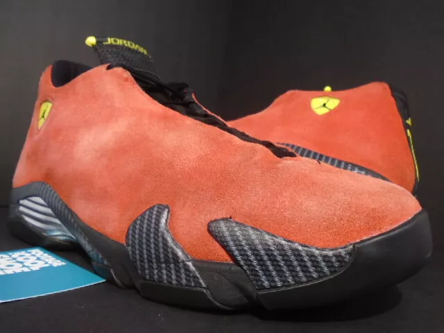 2014 NIKE AIR JORDAN XIV 14 RETRO FERRARI RED BLACK YELLOW BRED 654459-670