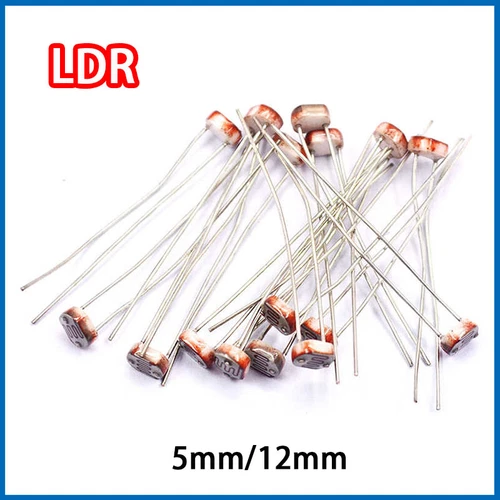 LDR Fotowiderstand 5mm/12mm Photowiderstand Light Sensor Helligkeitssensor