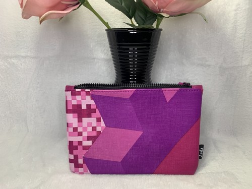 2 BRAND NEW ASSORTED COSMETIC BAGS (PURPLE MATRIX) - Picture 3 of 3