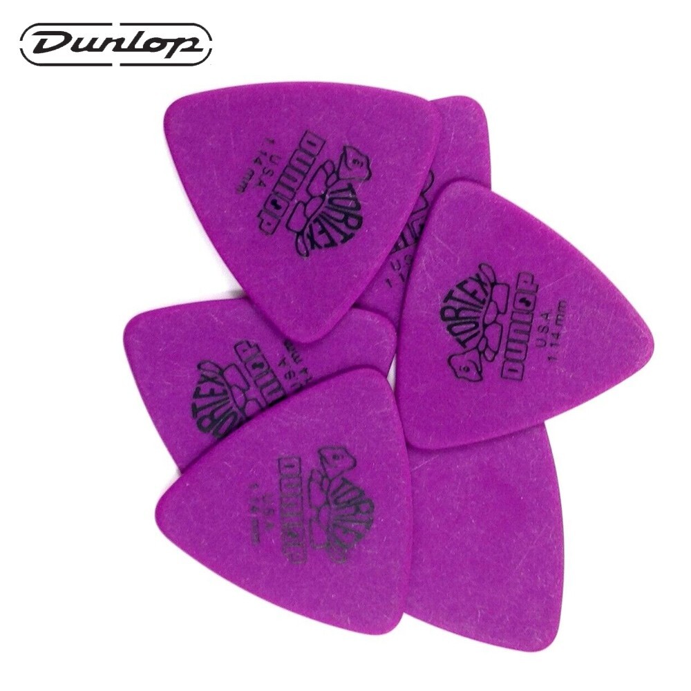 Dunlop Tortex Triangolo 1.14mm Viola - Confezione Da 6 Plettri Per Chitarra
