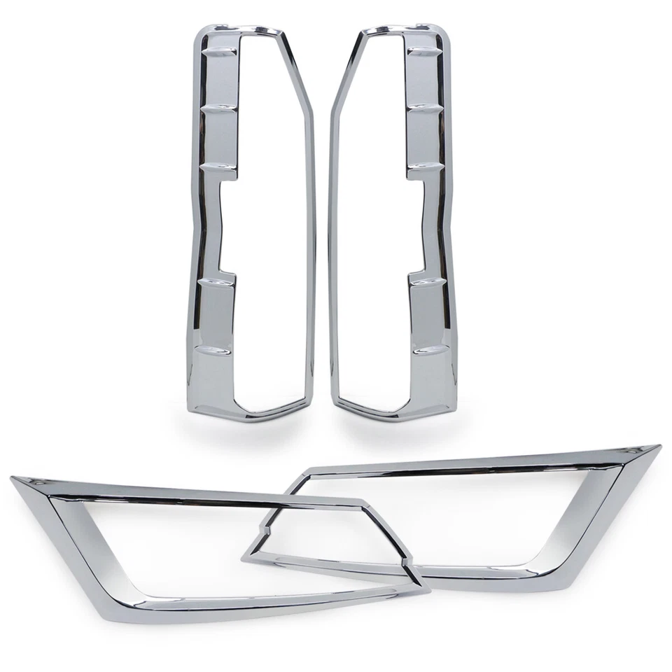 Set Chrome Head Tail Lights Cover For Toyota Hiace Commuter 2019 2021 - Imagem 3 de 4