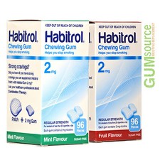 Habitrol 2mg Combo MINT  FRUIT 4 boxes 384 pieces Nicotine Quit Smoking Gum