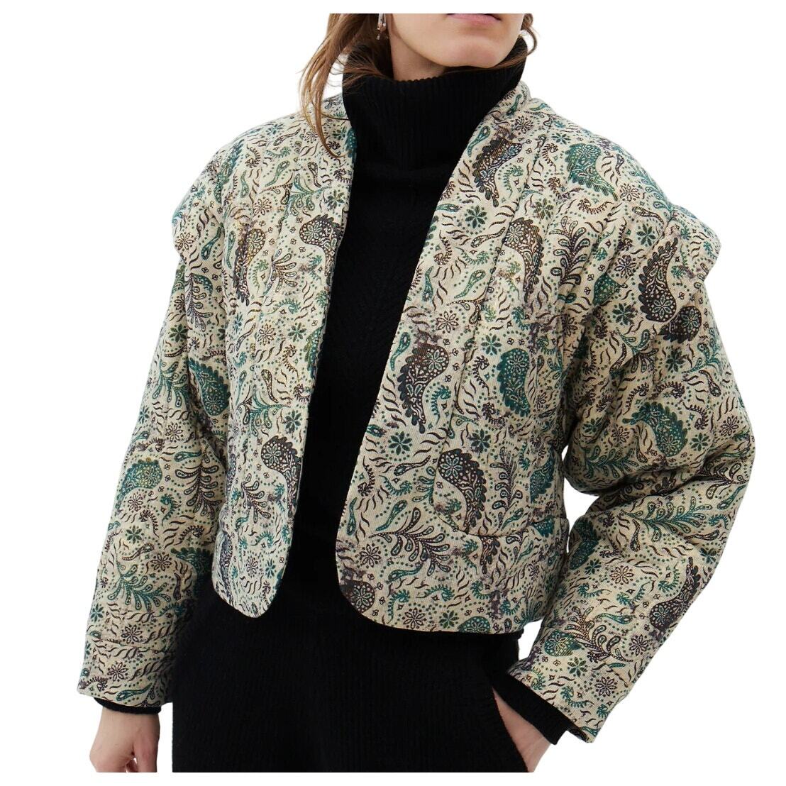 Chaqueta Miranda Acolchada Maria Cher Beige Marrón Verde Cachemira Alicante Talla S