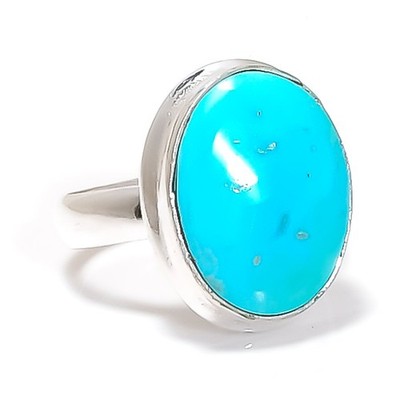 Arizona Turquoise Gemstone 925 Sterling Silver Jewelry Ring Size 6.5 E752