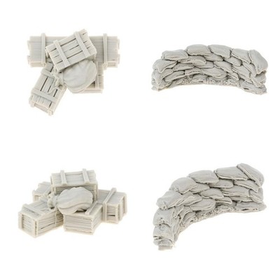 4/Set DIY Maßstab 1:35 Resin Boxen Tüten und Sangbag Wand Sand