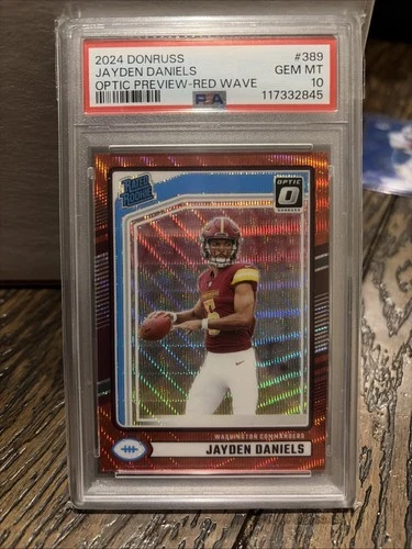 2024 Panini Donruss Optic Preview Jayden Daniels Red Wave #389 PSA 10