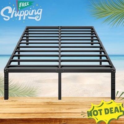 Queen Size Metal Platform Bed Frame 18 Inch Tall No Box Spring Needed Heavy Duty