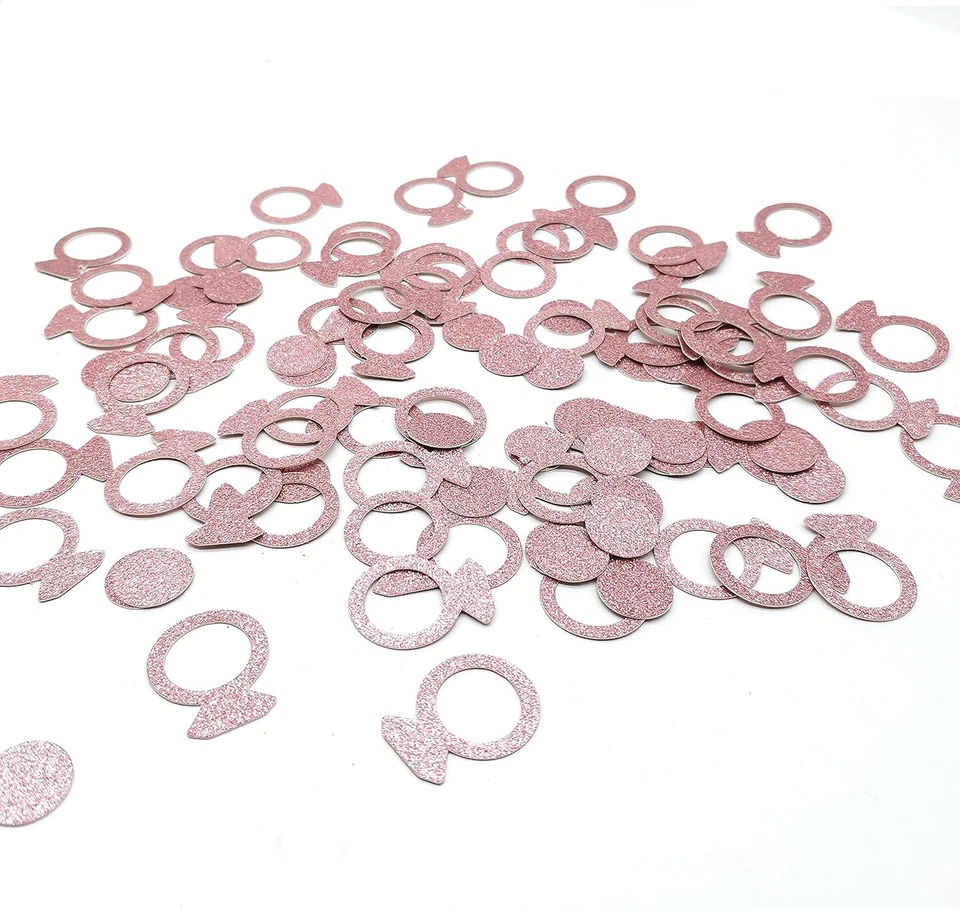 Anillo Oro Rosa Confeti Boda Compromiso Fiesta Mesa Confeti Decoración Nupcial Sho Foto 3 de 4